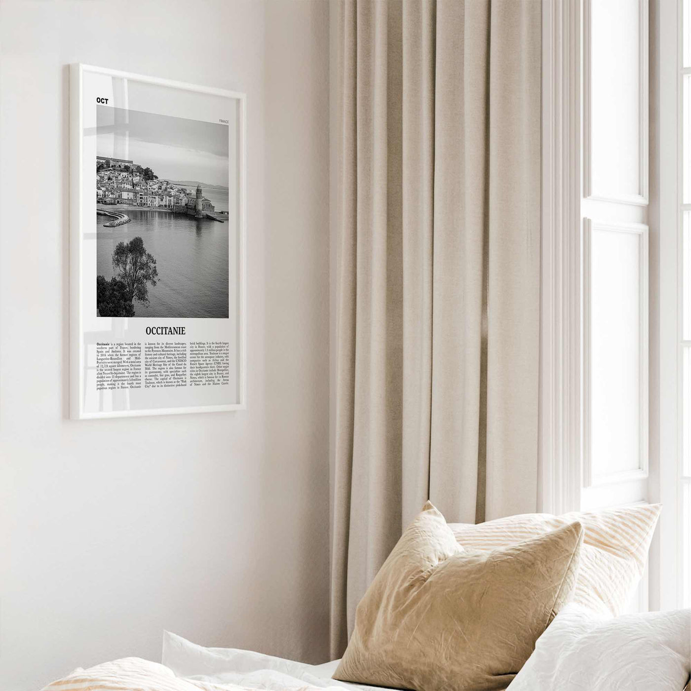 Occitanie Print Black and White, Occitanie Wall Art, Occitanie Poster, Occitanie Photo, Occitanie Wall Décor, Occitanie Map, France