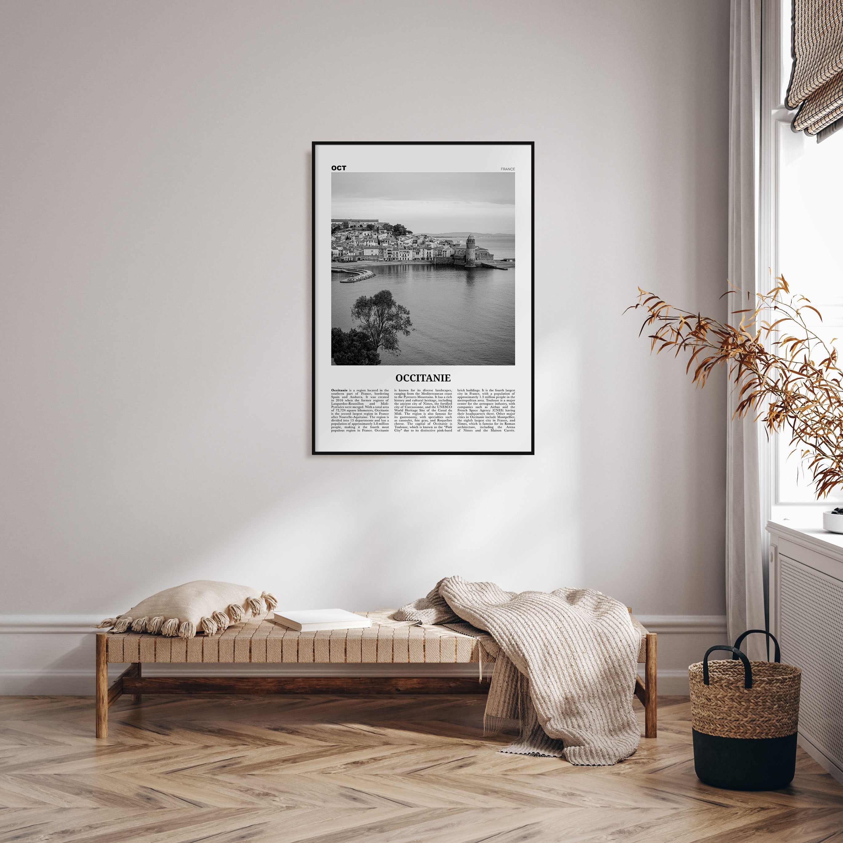 Occitanie Travel B&W Poster