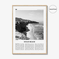 Ocean Beach Print Black and White, Ocean Beach Wall Art, Ocean Beach Poster, Ocean Beach Photo, San Diego, California, USA, United States