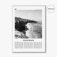 Ocean Beach Print Black and White, Ocean Beach Wall Art, Ocean Beach Poster, Ocean Beach Photo, San Diego, California, USA, United States