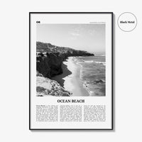 Ocean Beach Print Black and White, Ocean Beach Wall Art, Ocean Beach Poster, Ocean Beach Photo, San Diego, California, USA, United States