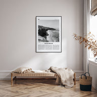 Ocean Beach Travel B&W Poster