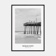 Ocean City, Maryland Portrait B&W Poster