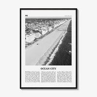 Ocean City Print Black and White Maryland, Ocean City Wall Art, Ocean City Poster, Ocean City Photo, Ocean City Décor, USA, United States