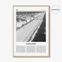 Ocean City Print Black and White Maryland, Ocean City Wall Art, Ocean City Poster, Ocean City Photo, Ocean City Décor, USA, United States