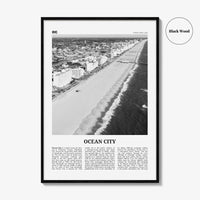 Ocean City Print Black and White Maryland, Ocean City Wall Art, Ocean City Poster, Ocean City Photo, Ocean City Décor, USA, United States
