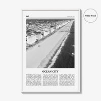 Ocean City Print Black and White Maryland, Ocean City Wall Art, Ocean City Poster, Ocean City Photo, Ocean City Décor, USA, United States