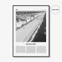 Ocean City Print Black and White Maryland, Ocean City Wall Art, Ocean City Poster, Ocean City Photo, Ocean City Décor, USA, United States