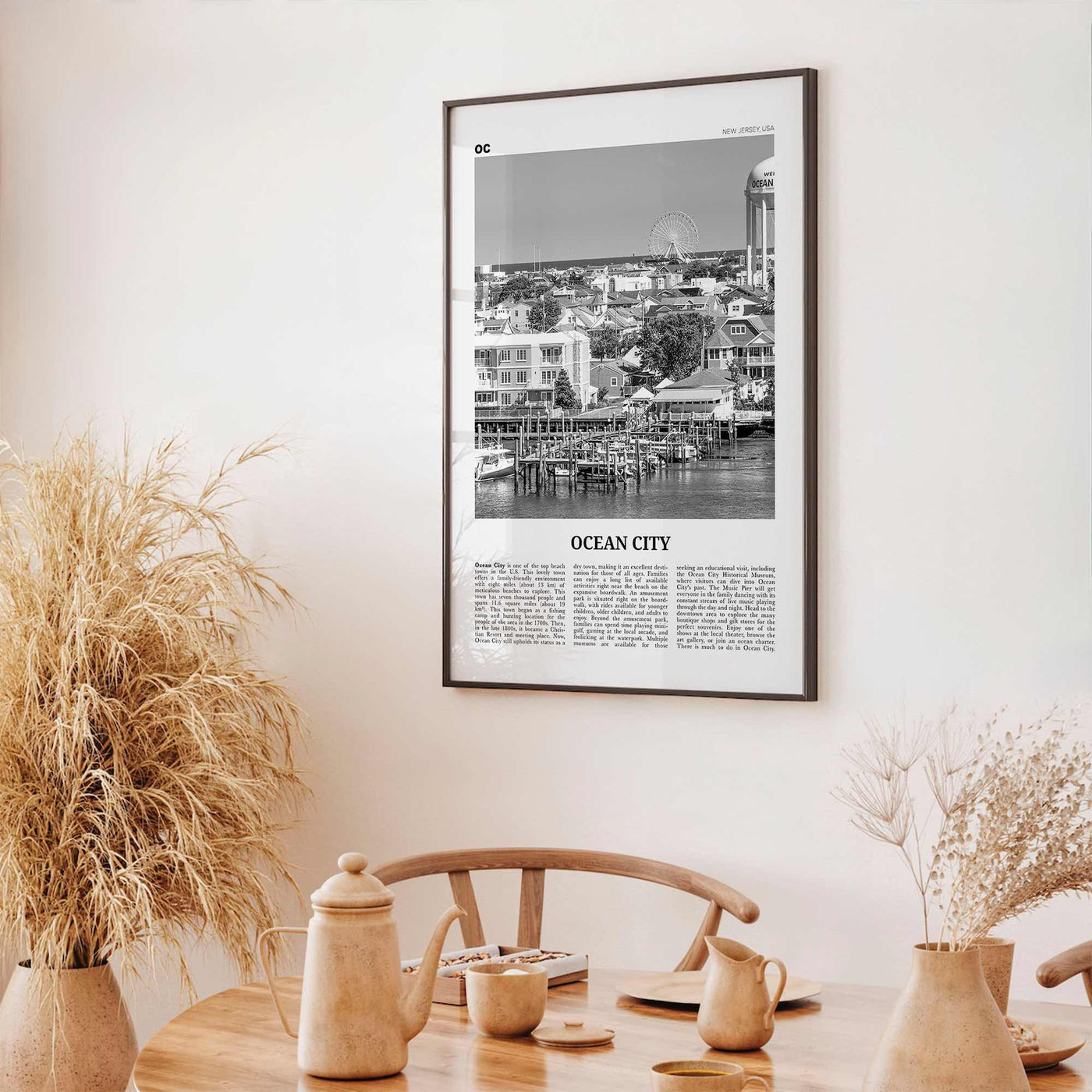 Ocean City Print Black and White New Jersey No 1, Ocean City Wall Art, Ocean City Poster, Ocean City Photo, Ocean City Wall Décor, USA