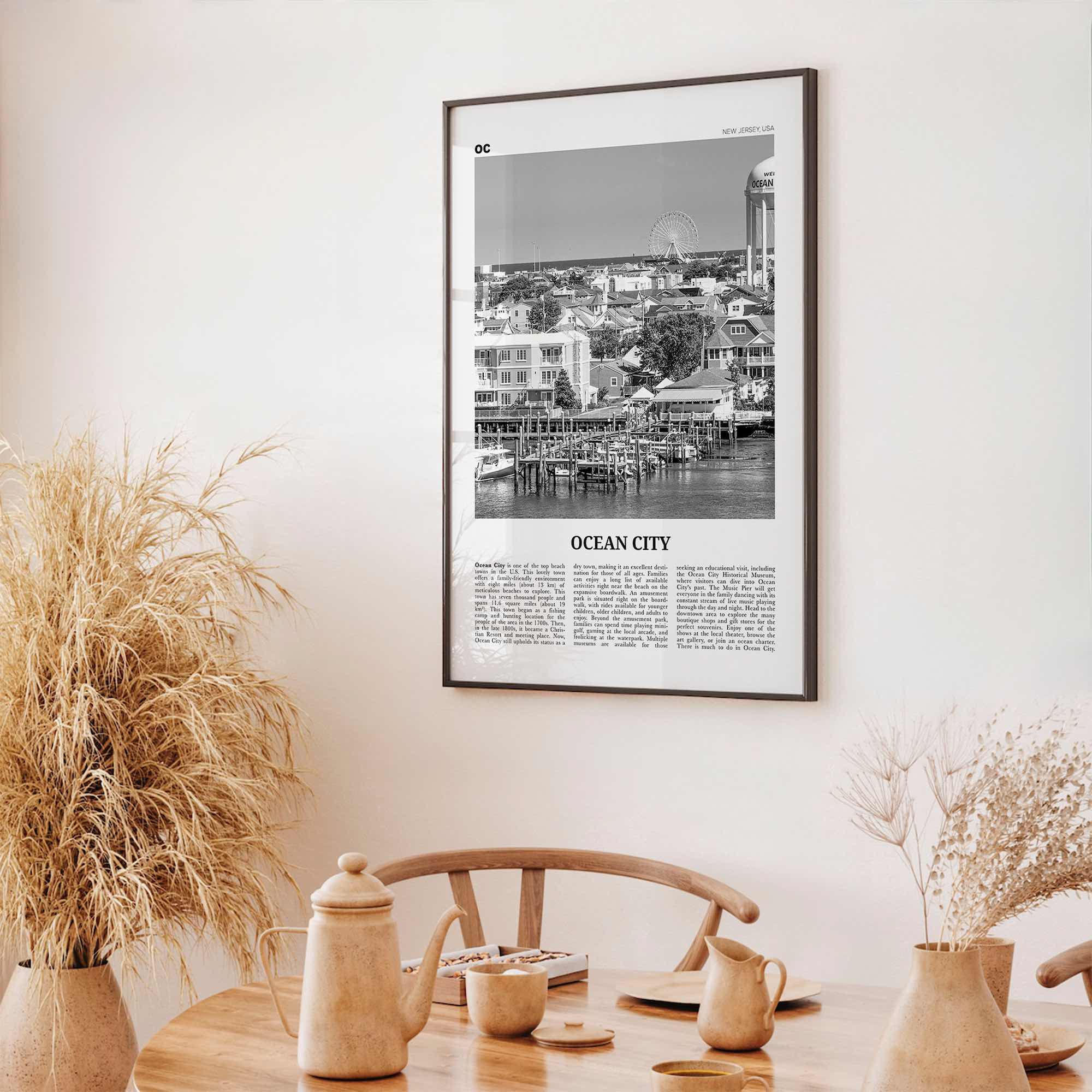 Ocean City Print Black and White New Jersey No 1, Ocean City Wall Art, Ocean City Poster, Ocean City Photo, Ocean City Wall Décor, USA