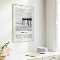 Ocean City Print Black and White New Jersey No 2, Ocean City Wall Art, Ocean City Poster, Ocean City Photo, Ocean City Wall Décor, USA