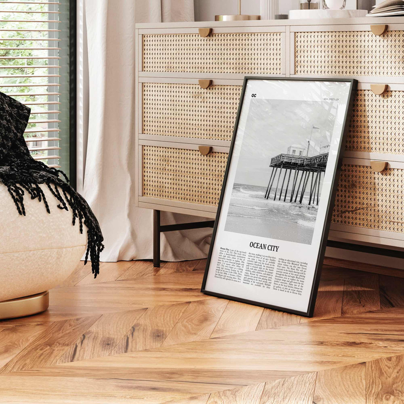 Ocean City Print Black and White New Jersey No 2, Ocean City Wall Art, Ocean City Poster, Ocean City Photo, Ocean City Wall Décor, USA