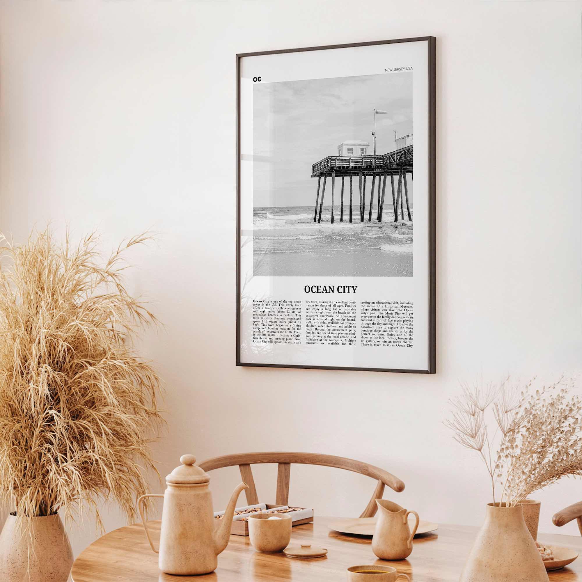Ocean City Print Black and White New Jersey No 2, Ocean City Wall Art, Ocean City Poster, Ocean City Photo, Ocean City Wall Décor, USA