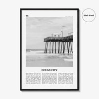 Ocean City Print Black and White New Jersey No 2, Ocean City Wall Art, Ocean City Poster, Ocean City Photo, Ocean City Wall Décor, USA