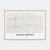 Ocean Springs Map Landscape Poster