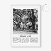 Ocean Springs Print Black and White, Ocean Springs Wall Art, Ocean Springs Poster, Ocean Springs Photo, Springs Wall Décor, Mississippi, USA