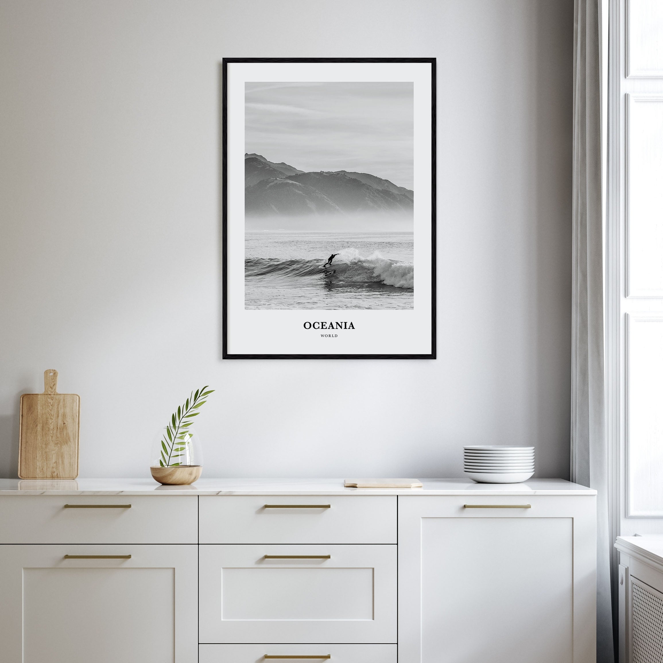 Oceania Portrait B&W Poster