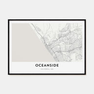 Oceanside Map Landscape Poster