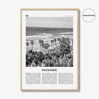 Oceanside Print Black and White No 1, Oceanside Wall Art, Oceanside Poster, Oceanside Photo, California, USA, United States, North America