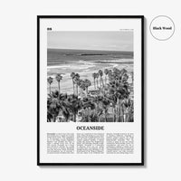 Oceanside Print Black and White No 1, Oceanside Wall Art, Oceanside Poster, Oceanside Photo, California, USA, United States, North America