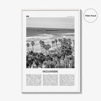Oceanside Print Black and White No 1, Oceanside Wall Art, Oceanside Poster, Oceanside Photo, California, USA, United States, North America