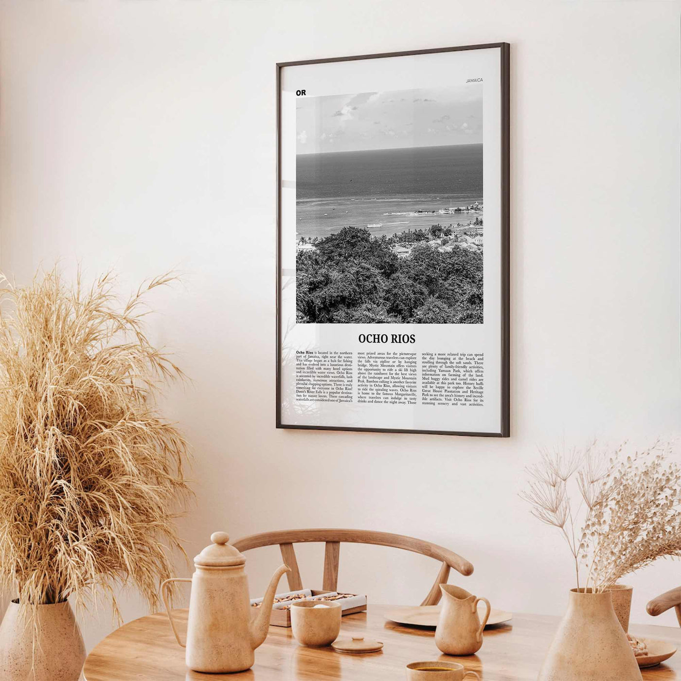 Ocho Rios Print Black and White, Ocho Rios Wall Art, Ocho Rios Poster, Ocho Rios Photo, Ocho Rios Wall Décor, Ocho Rios Map, Jamaica