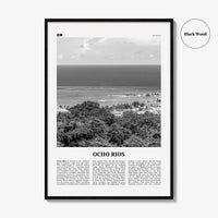 Ocho Rios Print Black and White, Ocho Rios Wall Art, Ocho Rios Poster, Ocho Rios Photo, Ocho Rios Wall Décor, Ocho Rios Map, Jamaica