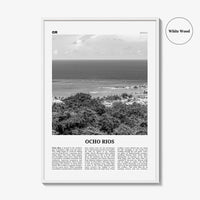 Ocho Rios Print Black and White, Ocho Rios Wall Art, Ocho Rios Poster, Ocho Rios Photo, Ocho Rios Wall Décor, Ocho Rios Map, Jamaica