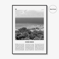 Ocho Rios Print Black and White, Ocho Rios Wall Art, Ocho Rios Poster, Ocho Rios Photo, Ocho Rios Wall Décor, Ocho Rios Map, Jamaica
