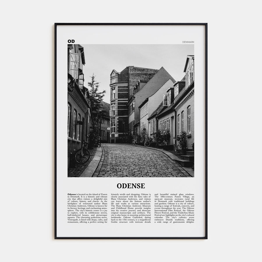 Odense Travel B&W Poster