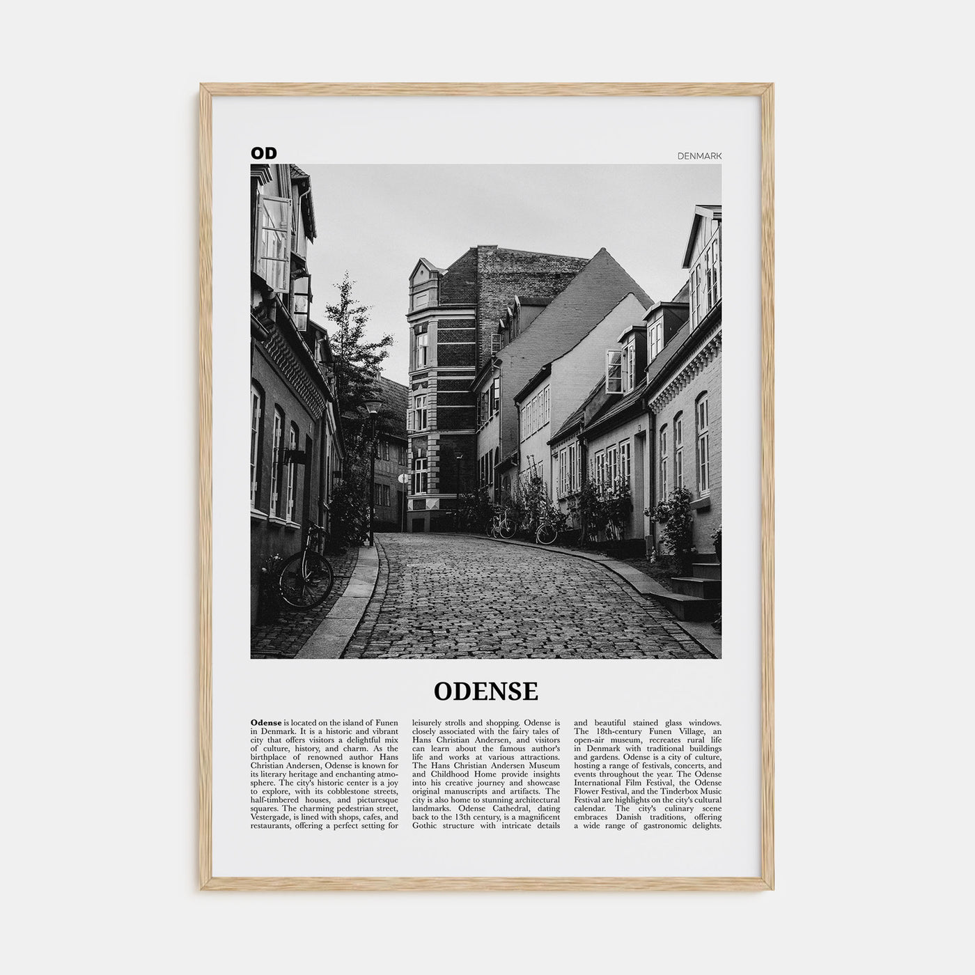Odense Travel B&W Poster