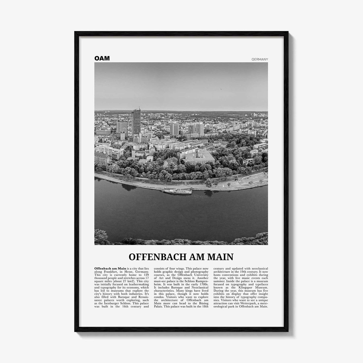 Offenbach am Main Print Black and White, Offenbach am Main Wall Art, Offenbach am Main Poster, Offenbach am Main Photo, Wall Décor, Map