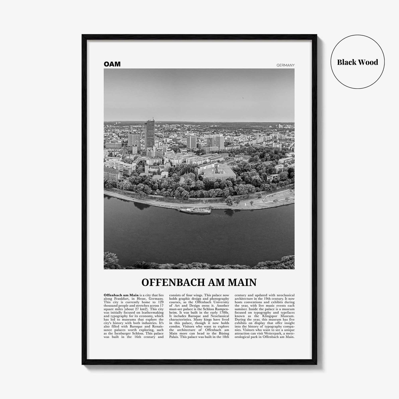 Offenbach am Main Print Black and White, Offenbach am Main Wall Art, Offenbach am Main Poster, Offenbach am Main Photo, Wall Décor, Map