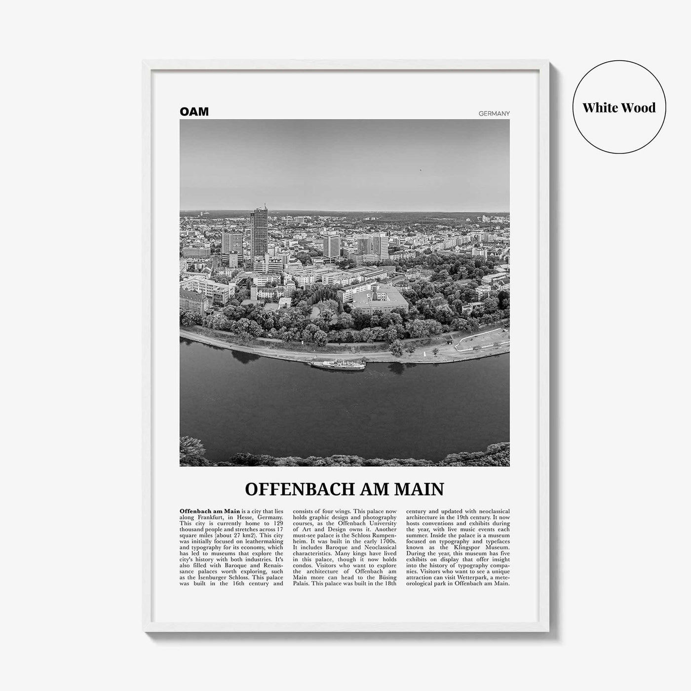 Offenbach am Main Print Black and White, Offenbach am Main Wall Art, Offenbach am Main Poster, Offenbach am Main Photo, Wall Décor, Map