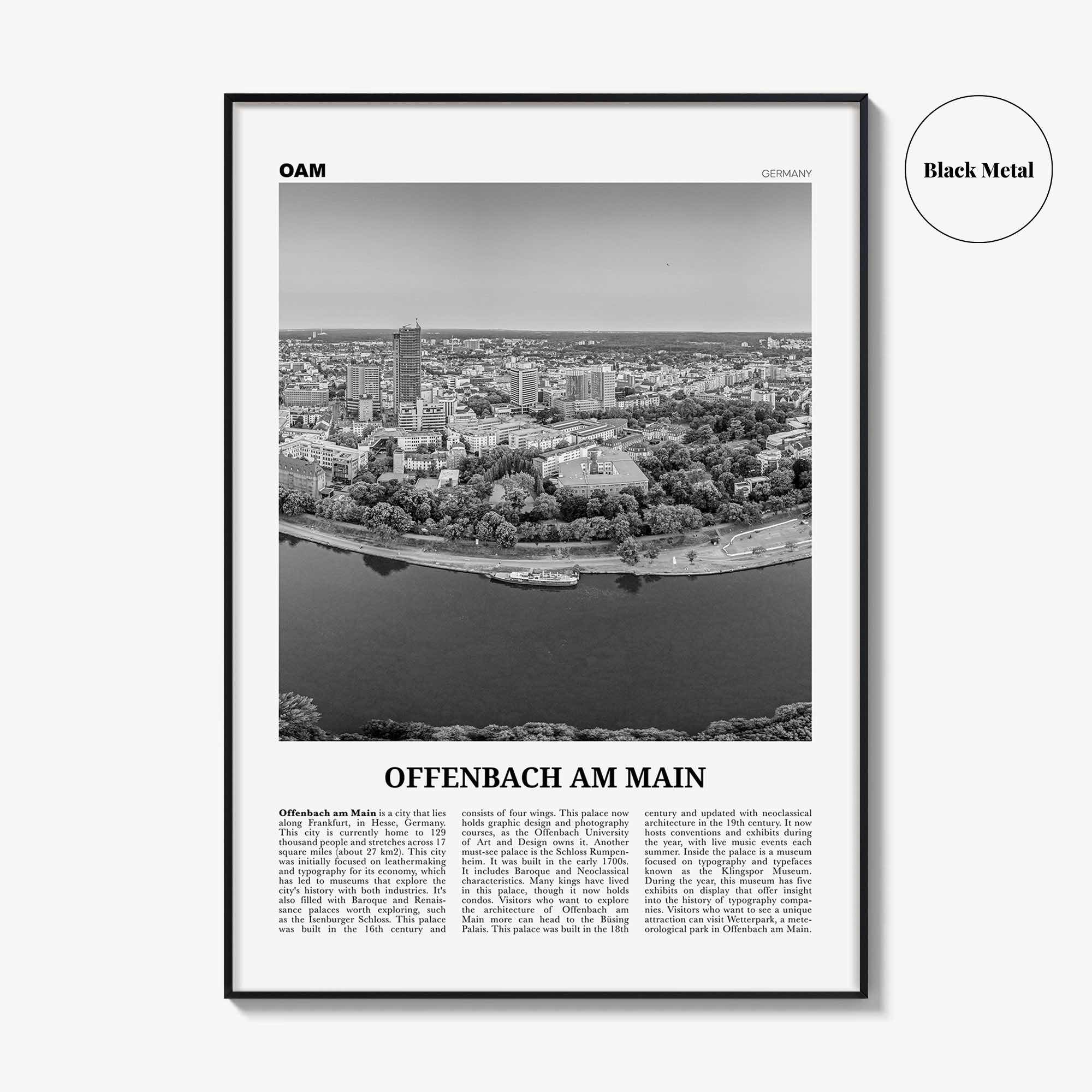 Offenbach am Main Print Black and White, Offenbach am Main Wall Art, Offenbach am Main Poster, Offenbach am Main Photo, Wall Décor, Map