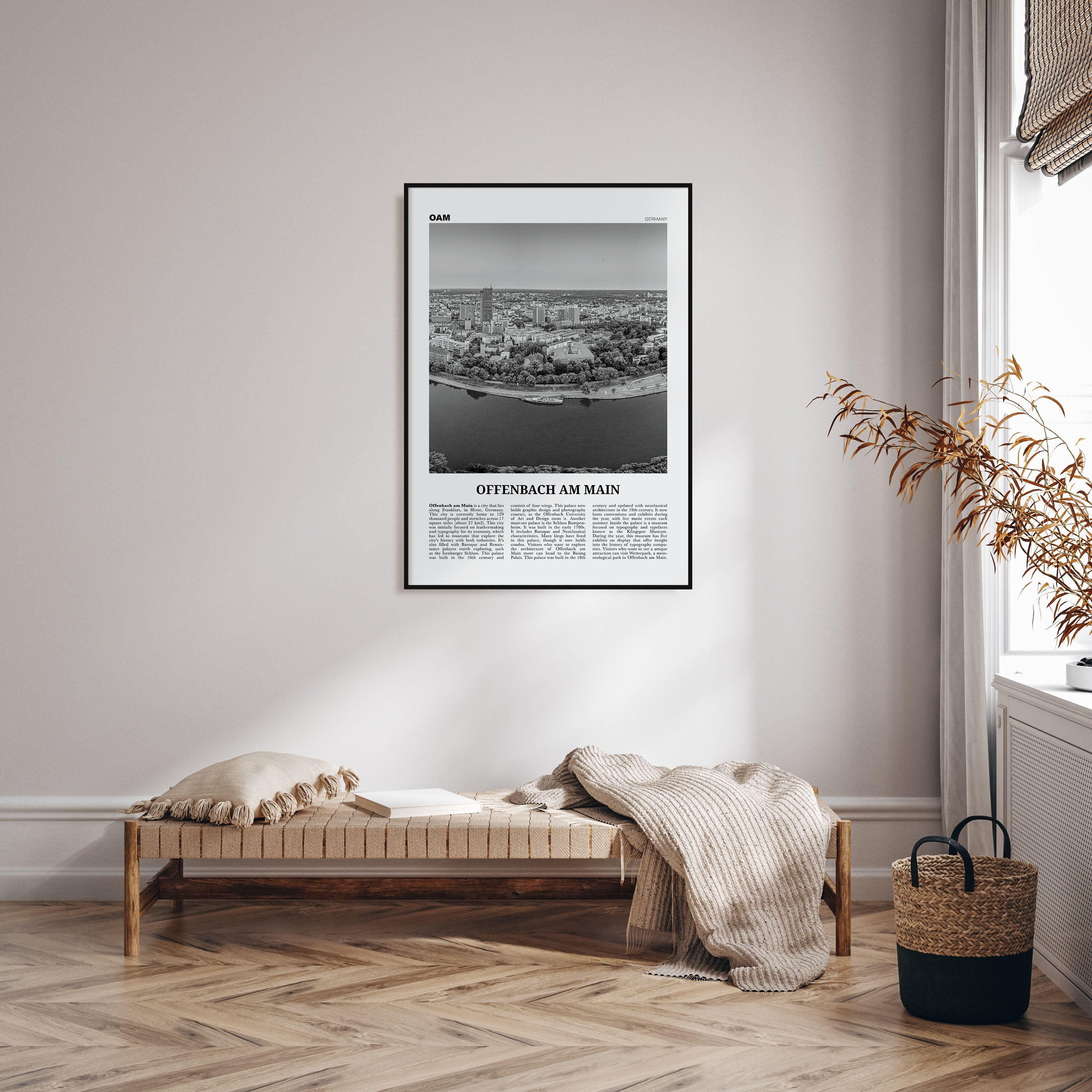 Offenbach am Main Travel B&W Poster