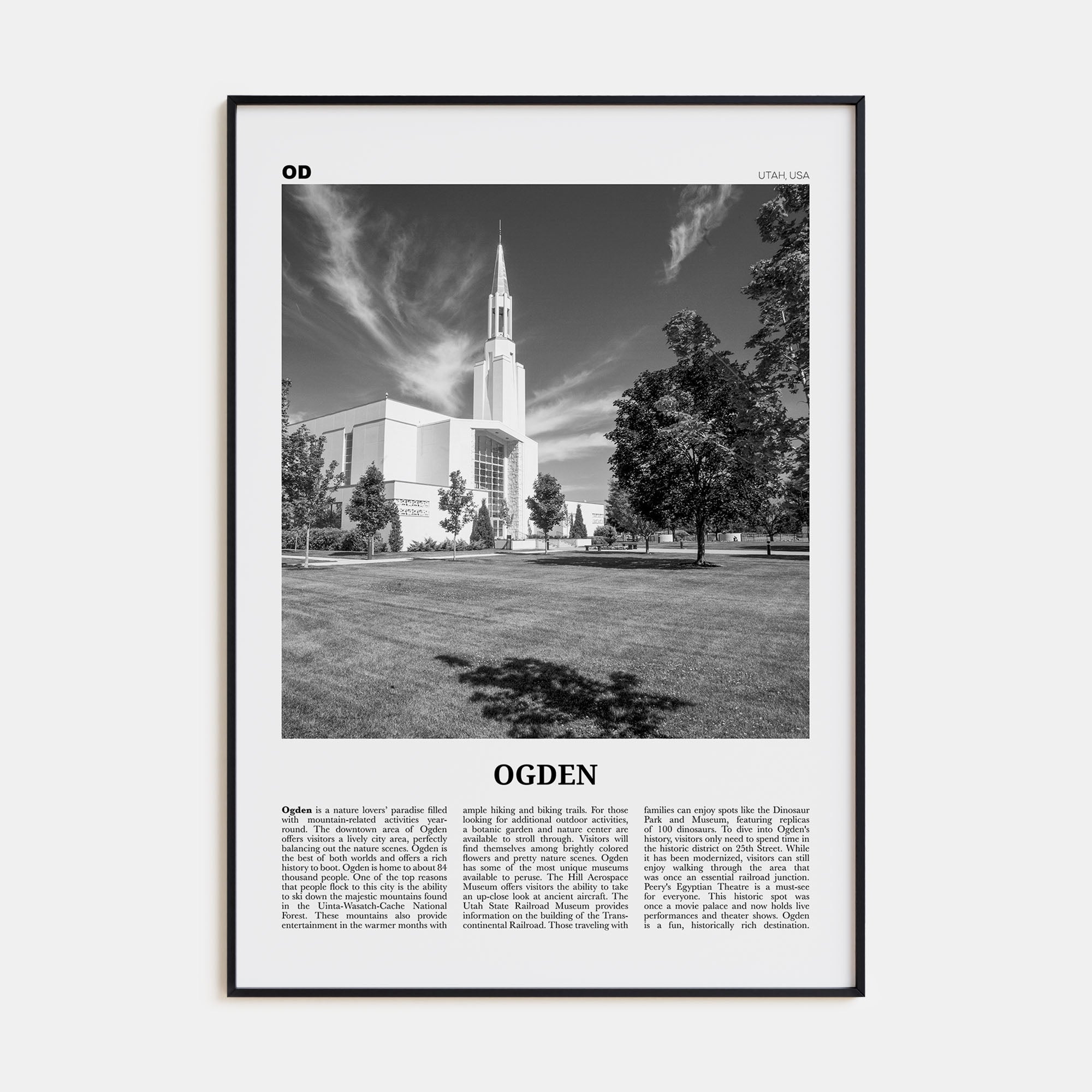 Ogden Travel B&W Poster