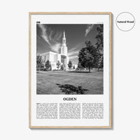 Ogden Print Black and White, Ogden Wall Art, Ogden Poster, Ogden Photo, Ogden Wall Décor, Ogden Map, Utah, USA