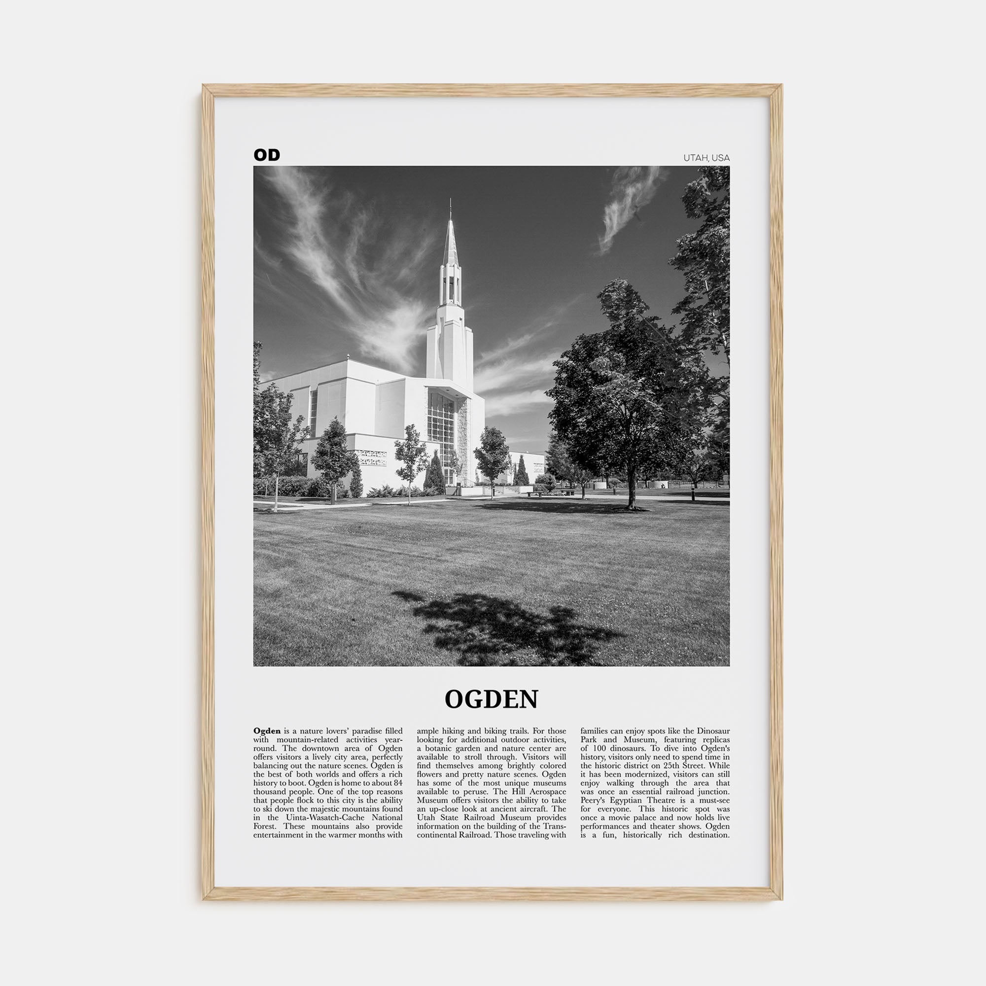 Ogden Travel B&W Poster