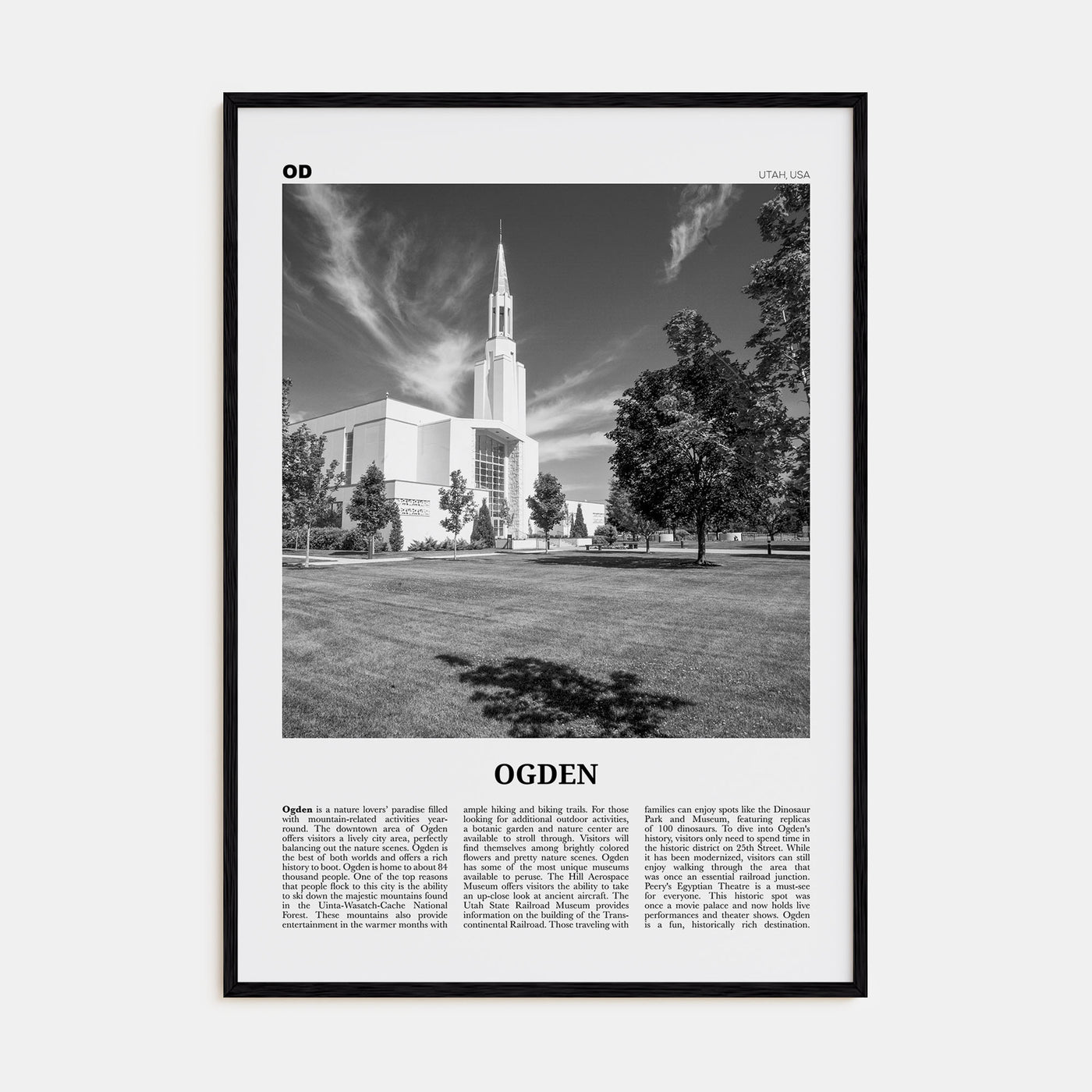 Ogden Travel B&W Poster