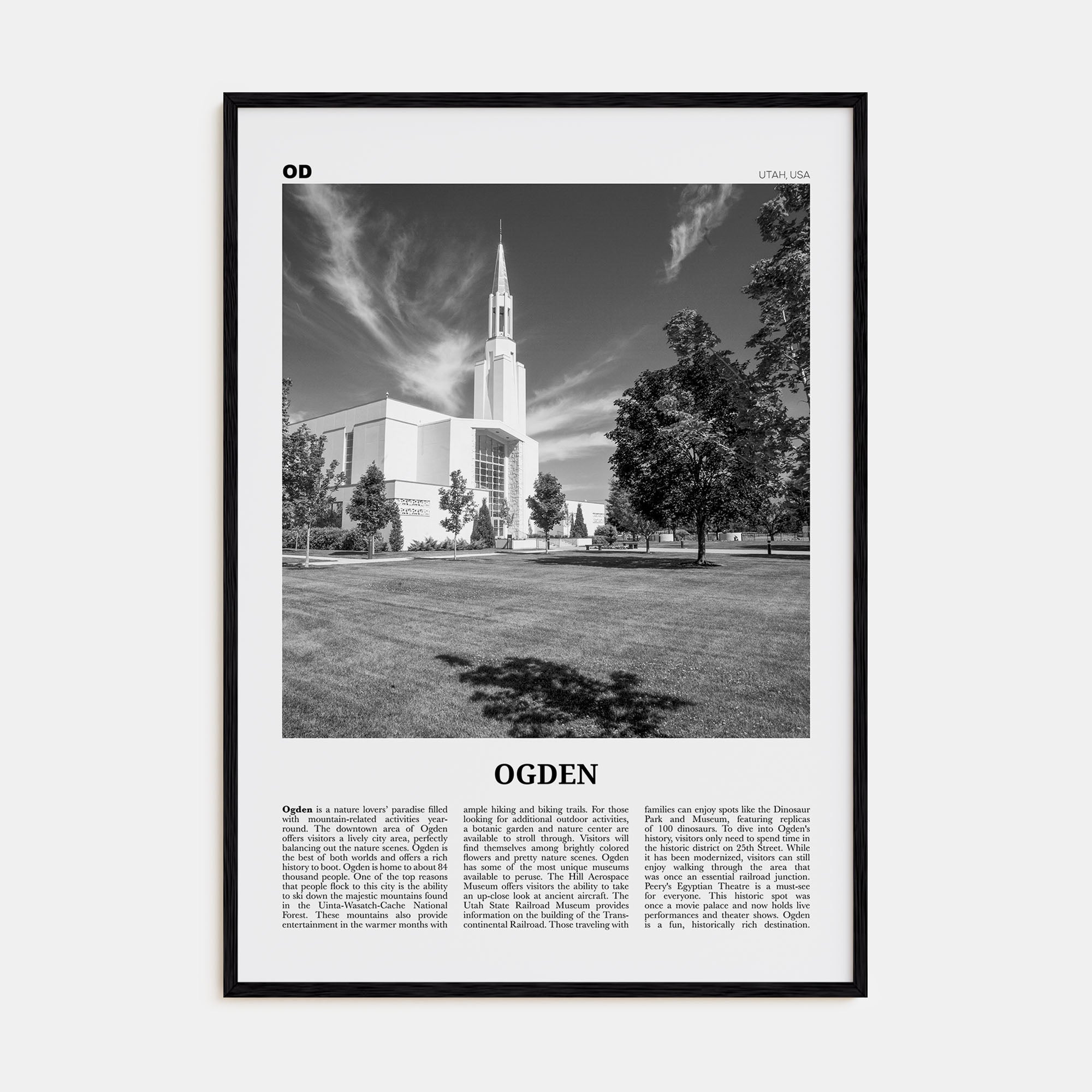 Ogden Travel B&W Poster