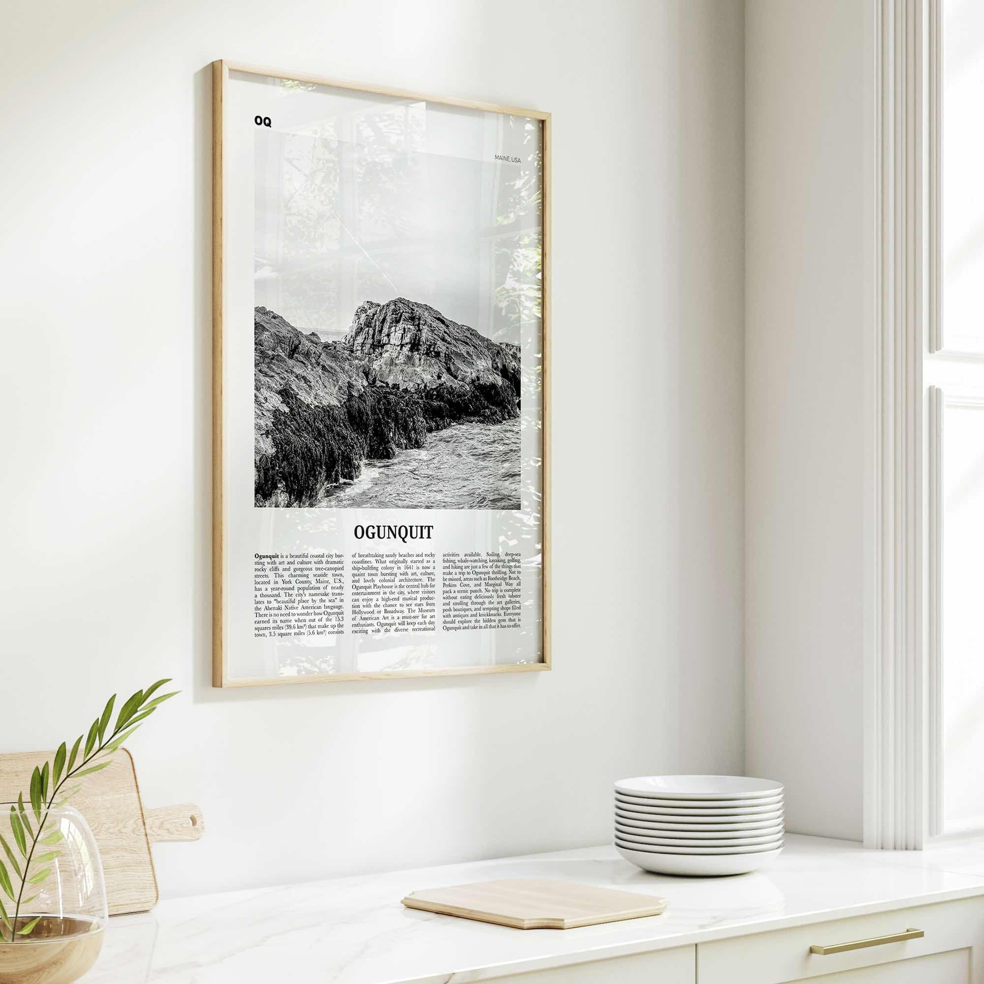 Ogunquit Print Black and White, Ogunquit Wall Art, Ogunquit Poster, Ogunquit Photo, Ogunquit Wall Décor, Maine, USA, United States