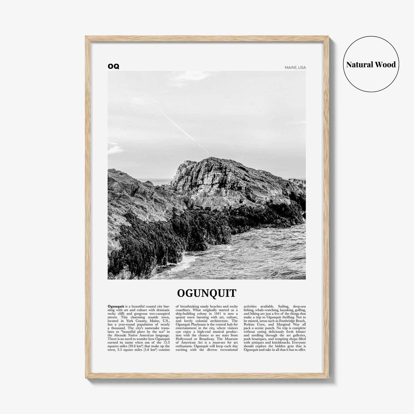 Ogunquit Print Black and White, Ogunquit Wall Art, Ogunquit Poster, Ogunquit Photo, Ogunquit Wall Décor, Maine, USA, United States