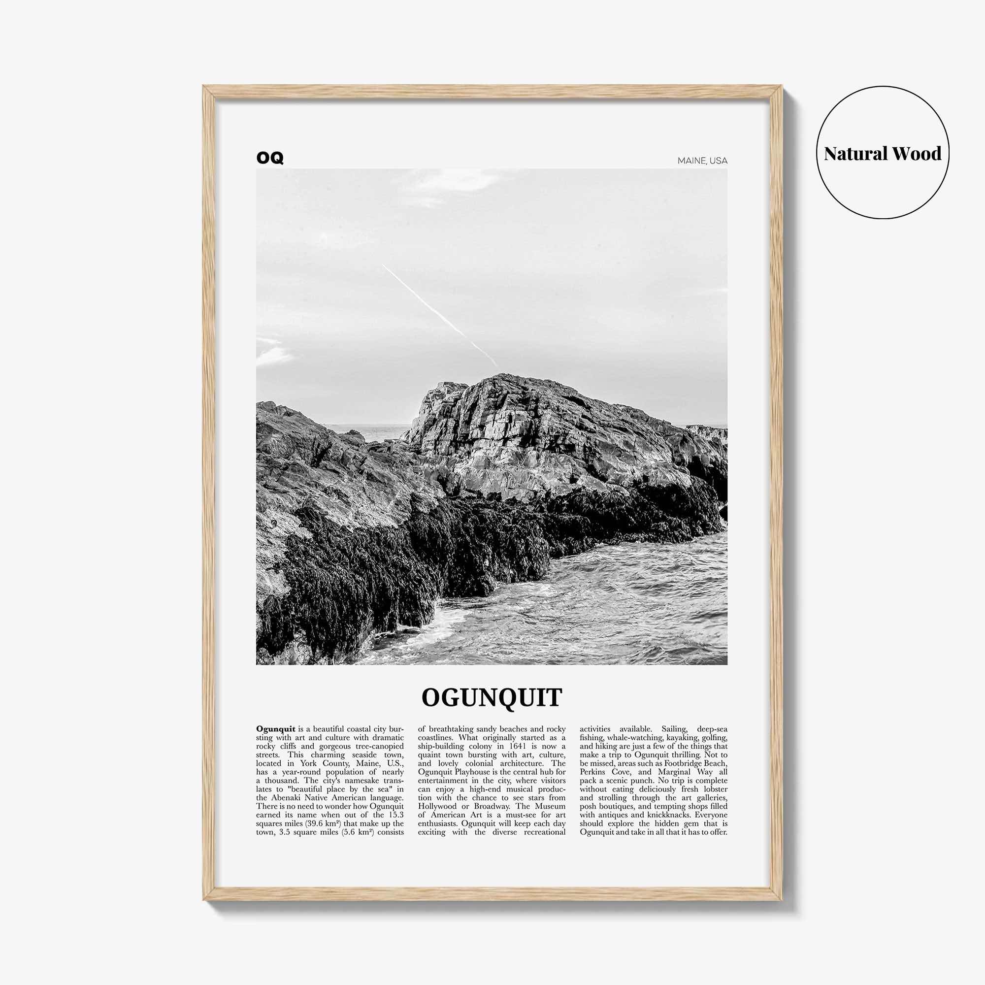 Ogunquit Print Black and White, Ogunquit Wall Art, Ogunquit Poster, Ogunquit Photo, Ogunquit Wall Décor, Maine, USA, United States