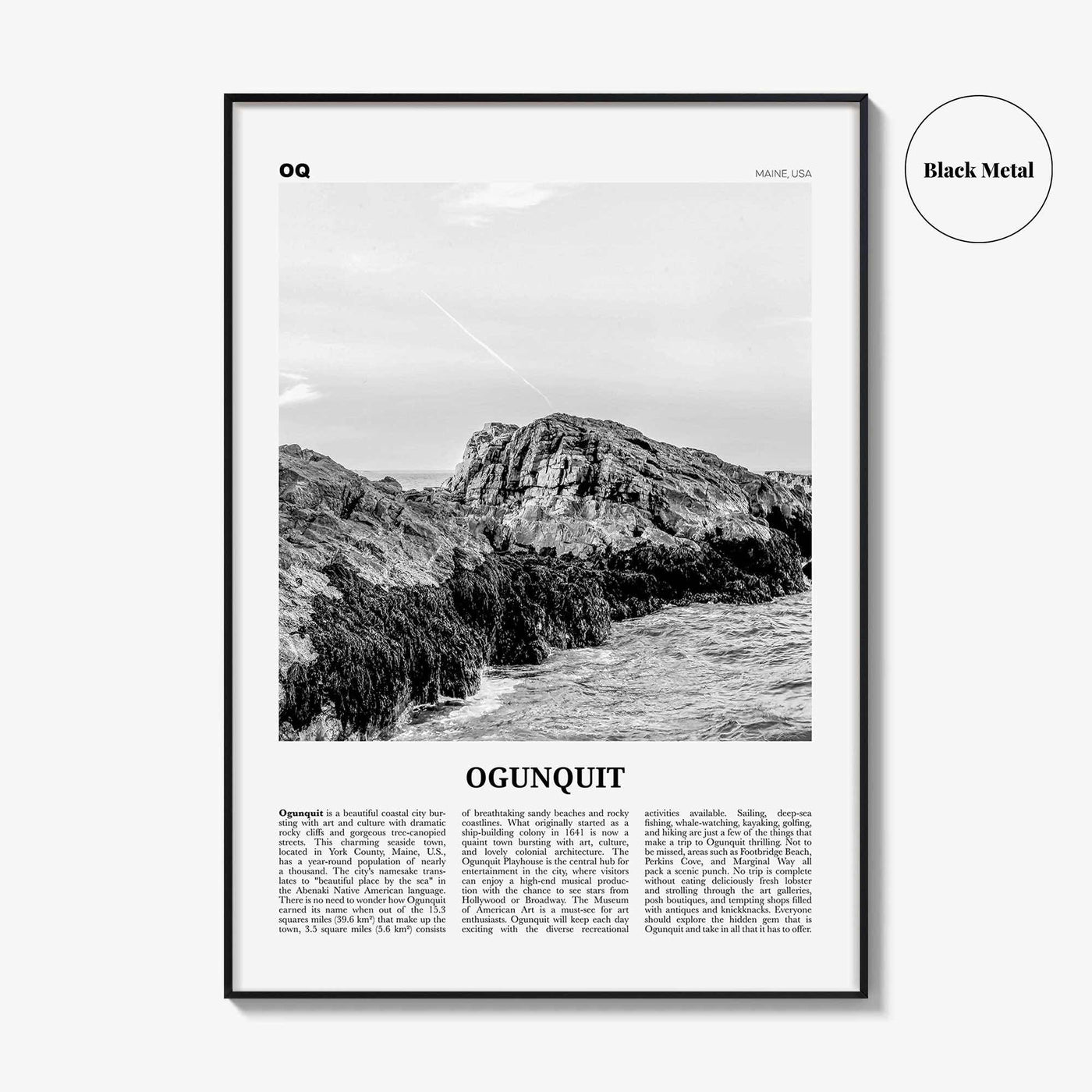 Ogunquit Print Black and White, Ogunquit Wall Art, Ogunquit Poster, Ogunquit Photo, Ogunquit Wall Décor, Maine, USA, United States