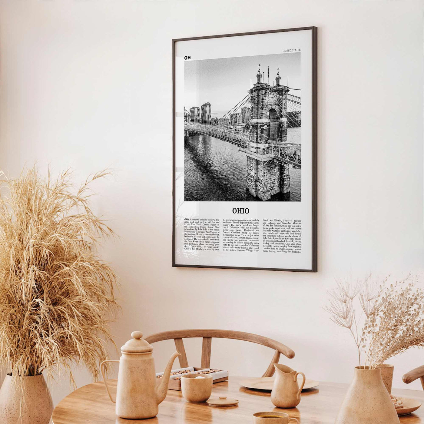 Ohio Print Black and White No 1, Ohio Wall Art, Ohio Poster, Ohio Photo, Ohio Wall Decor, USA, United States, North America