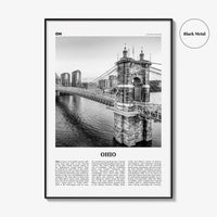 Ohio Print Black and White No 1, Ohio Wall Art, Ohio Poster, Ohio Photo, Ohio Wall Decor, USA, United States, North America