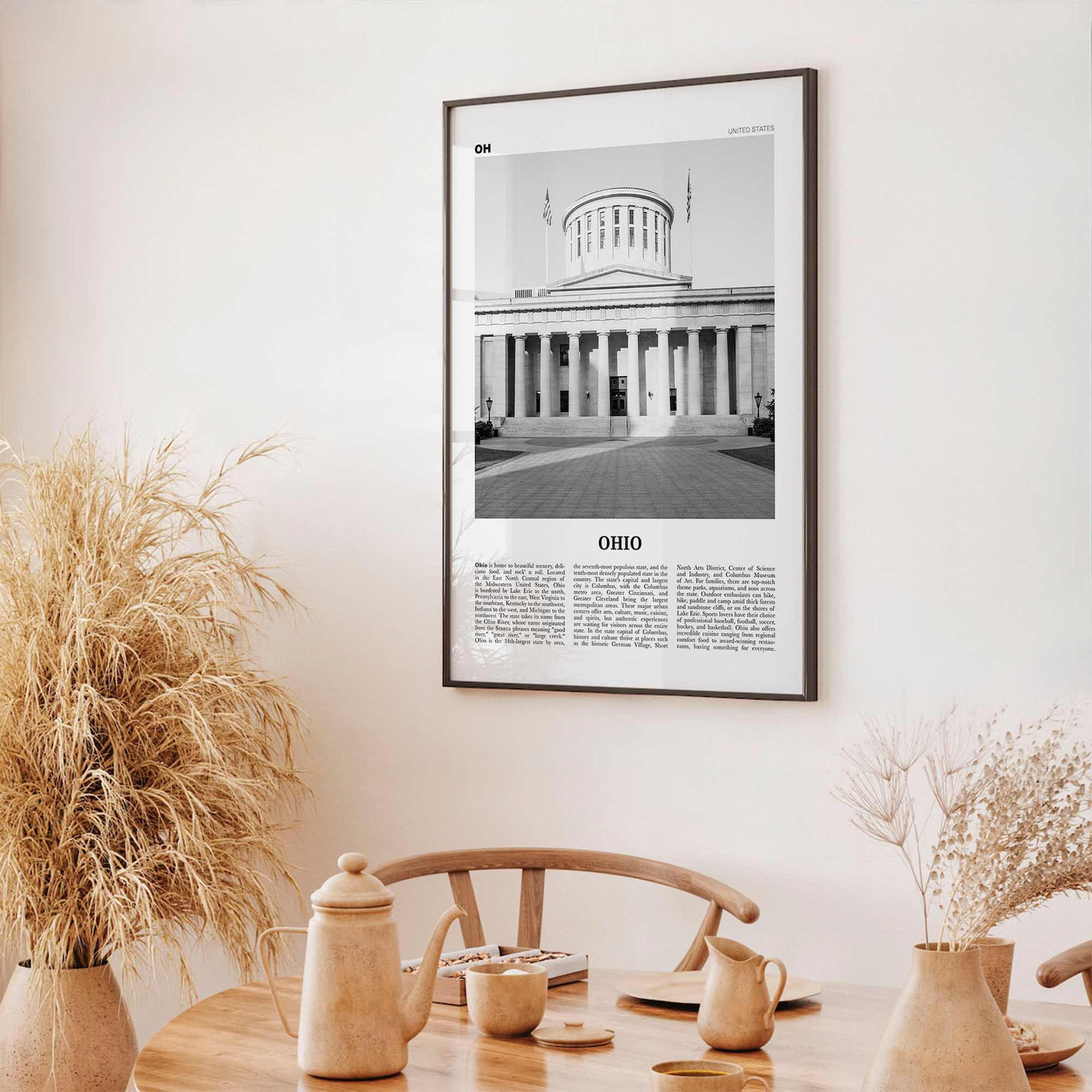 Ohio Print Black and White No 2, Ohio Wall Art, Ohio Poster, Ohio Photo, Ohio Wall Decor, USA, United States, North America