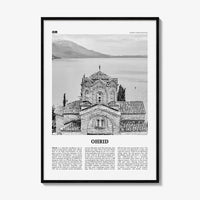 Ohrid Print Black and White, Ohrid Wall Art, Ohrid Poster, Ohrid Photo, Ohrid Wall Décor, Охрид, North Macedonia, Travel Poster Print Europe