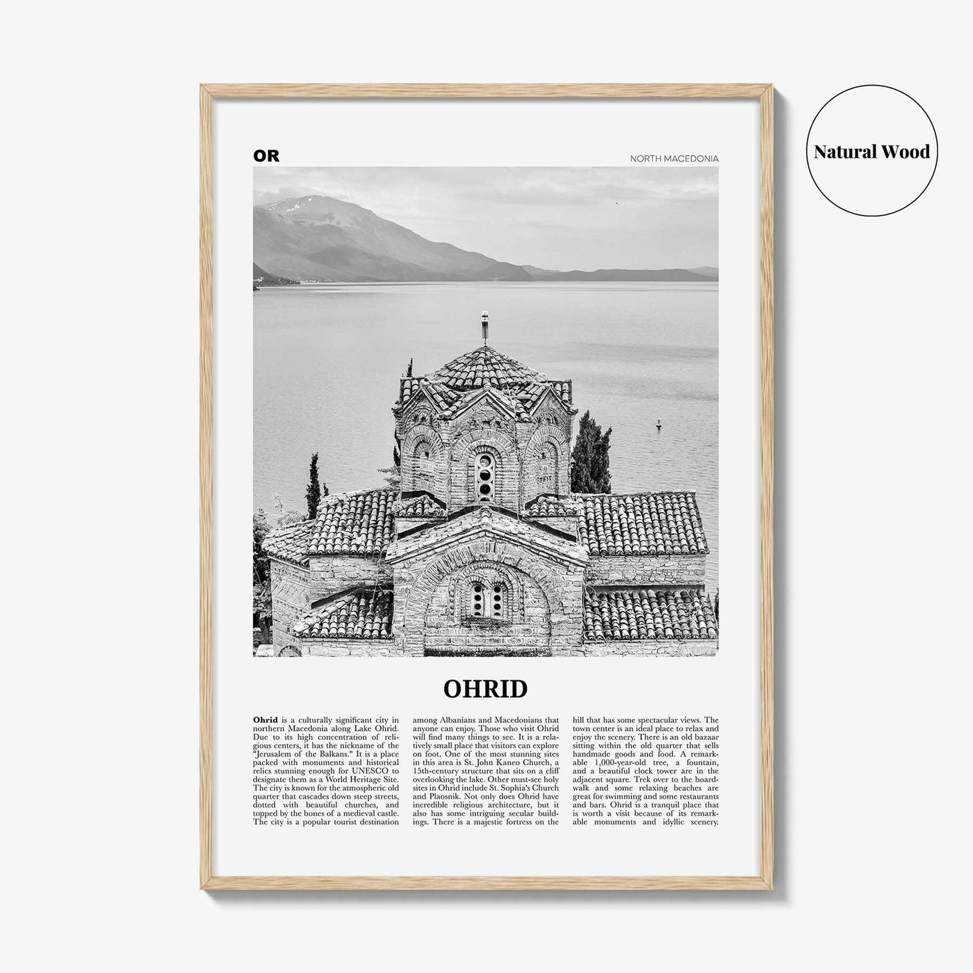 Ohrid Print Black and White, Ohrid Wall Art, Ohrid Poster, Ohrid Photo, Ohrid Wall Décor, Охрид, North Macedonia, Travel Poster Print Europe